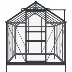 Serre De Jardin En Aluminium Anthracite Et Verre Trempé 4mm RINCA 5,68m² + Embase - Green Protect -Jardin Serre Boutique serre de jardin en aluminium anthracite et verre trempe 4mm rinca 568m embase green protect 1