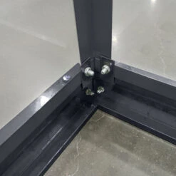 Serre De Jardin En Aluminium Anthracite Et Verre Trempé 4mm RINCA 5,68m² + Embase - Green Protect -Jardin Serre Boutique serre de jardin en aluminium anthracite et verre trempe 4mm rinca 568m embase green protect 10