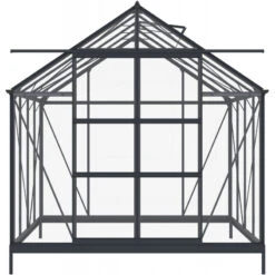 Serre De Jardin En Aluminium Anthracite Et Verre Trempé 4mm RINCA 6,05m² + Embase - Green Protect -Jardin Serre Boutique serre de jardin en aluminium anthracite et verre trempe 4mm rinca 605m embase green protect 1