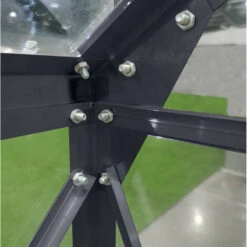 Serre De Jardin En Aluminium Anthracite Et Verre Trempé 4mm RINCA 6,05m² + Embase - Green Protect -Jardin Serre Boutique serre de jardin en aluminium anthracite et verre trempe 4mm rinca 605m embase green protect 12