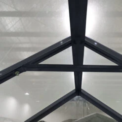 Serre De Jardin En Aluminium Anthracite Et Verre Trempé 4mm RINCA 6,05m² + Embase - Green Protect -Jardin Serre Boutique serre de jardin en aluminium anthracite et verre trempe 4mm rinca 605m embase green protect 9