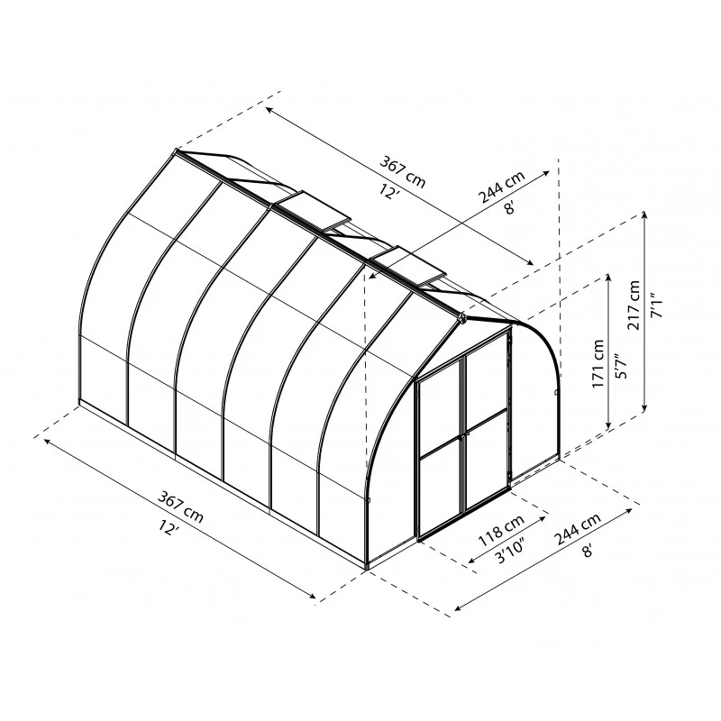 Serre De Jardin En Aluminium Et Polycarbonate 8,86m² Bella™ – Palram - Canopia 15 Serre De Jardin En Aluminium Et Polycarbonate 8,86m² Bella™ – Palram - Canopia – Image 13