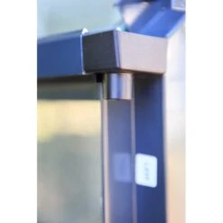 Serre De Jardin En Aluminium Laqué Gris Et Verre Trempé 5,77m² + Embase -Jardin Serre Boutique serre de jardin en aluminium laque gris et verre trempe 577m embase 4