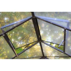 Serre De Jardin En Aluminium Laqué Gris Et Verre Trempé 7,56m² + Embase -Jardin Serre Boutique serre de jardin en aluminium laque gris et verre trempe 756m embase 8