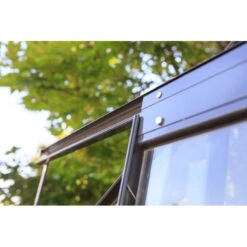 Serre De Jardin En Aluminium Laqué Gris Et Verre Trempé 8,88m² + Embase -Jardin Serre Boutique serre de jardin en aluminium laque gris et verre trempe 888m embase 3