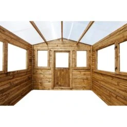 Serre De Jardin En Bois 28mm Traité Marron 9m² - Gardy Shelter -Jardin Serre Boutique serre de jardin en bois 28mm traite marron 9m gardy shelter 2