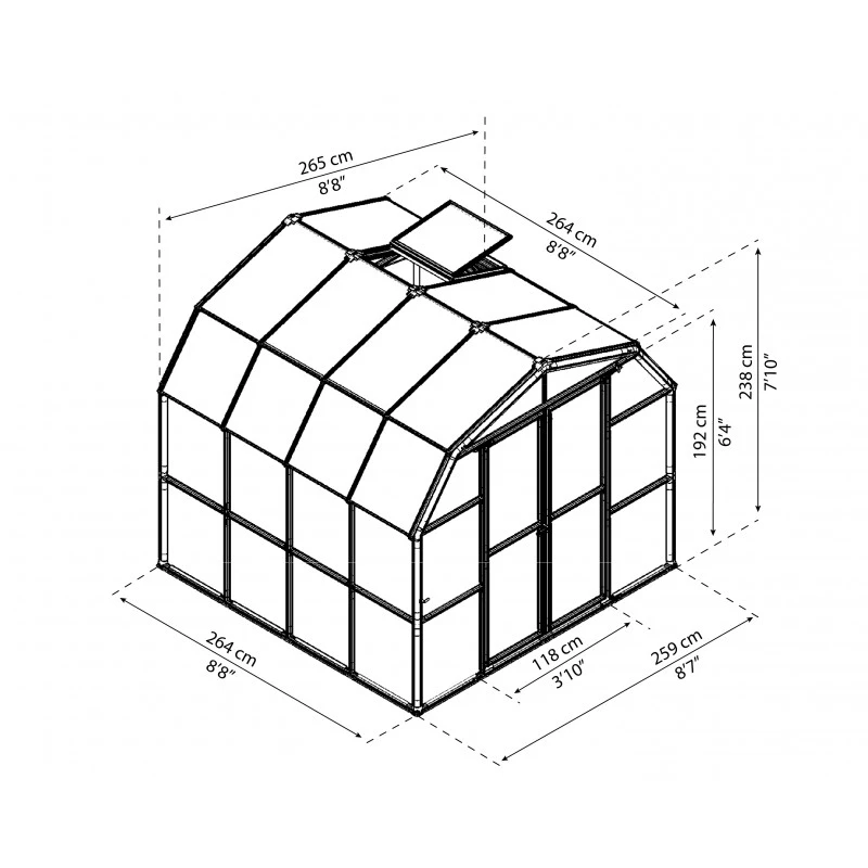 Serre De Jardin En PVC Et Polycarbonate 7m² Grand Gardener – Canopia By Palram 5 Serre De Jardin En PVC Et Polycarbonate 7m² Grand Gardener – Canopia By Palram – Image 3