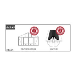 Serre De Jardin ESSENTIA 11,75m² En Aluminium Naturel Et Verre Trempé 4mm + Embase Incluse - Lams -Jardin Serre Boutique serre de jardin essentia 1175m en aluminium naturel et verre trempe 4mm embase incluse lams 3