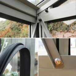 Serre De Jardin ESSENTIA 11,75m² En Aluminium Naturel Et Verre Trempé 4mm + Embase Incluse - Lams -Jardin Serre Boutique serre de jardin essentia 1175m en aluminium naturel et verre trempe 4mm embase incluse lams 7