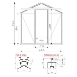Serre De Jardin ESSENTIA 14,30m² En Aluminium Naturel Et Verre Trempé 4mm + Embase Incluse - Lams -Jardin Serre Boutique serre de jardin essentia 1430m en aluminium naturel et verre trempe 4mm embase incluse lams 2