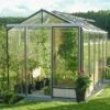 Serre De Jardin ESSENTIA 8,97m² En Aluminium Naturel Et Verre Trempé 4mm + Embase Incluse - Lams -Jardin Serre Boutique serre de jardin essentia 897m en aluminium naturel et verre trempe 4mm embase incluse lams