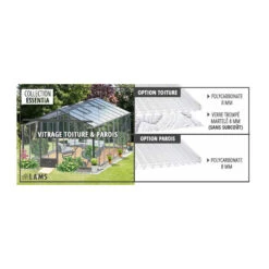 Serre De Jardin ESSENTIA 8,97m² En Aluminium Naturel Et Verre Trempé 4mm + Embase Incluse - Lams -Jardin Serre Boutique serre de jardin essentia 897m en aluminium naturel et verre trempe 4mm embase incluse lams 12