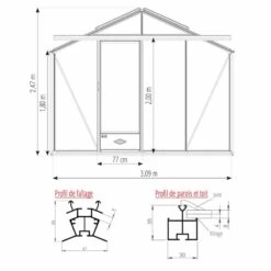Serre De Jardin ESSENTIA 9,60m² En Aluminium Naturel Et Verre Trempé 4mm + Embase Incluse - Lams 17 Serre De Jardin ESSENTIA 9,60m² En Aluminium Naturel Et Verre Trempé 4mm + Embase Incluse - Lams -Jardin Serre Boutique serre de jardin essentia 960m en aluminium naturel et verre trempe 4mm embase incluse lams 1