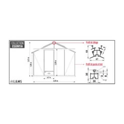 Serre De Jardin ESSENTIA 9,60m² En Aluminium Naturel Et Verre Trempé 4mm + Embase Incluse - Lams 18 Serre De Jardin ESSENTIA 9,60m² En Aluminium Naturel Et Verre Trempé 4mm + Embase Incluse - Lams -Jardin Serre Boutique serre de jardin essentia 960m en aluminium naturel et verre trempe 4mm embase incluse lams 2