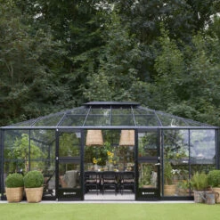 Serre De Jardin Grand Oase 25,6m² En Aluminium Noir Et Verre Trempé 3mm - Juliana -Jardin Serre Boutique serre de jardin grand oase 256m en aluminium noir et verre trempe 3mm juliana 1
