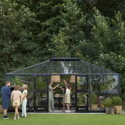 Serre De Jardin Grand Oase 25,6m² En Aluminium Noir Et Verre Trempé 3mm - Juliana -Jardin Serre Boutique serre de jardin grand oase 256m en aluminium noir et verre trempe 3mm juliana 14