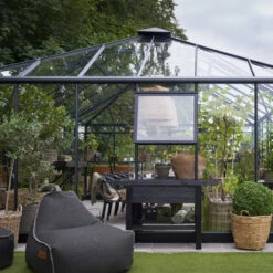 Serre De Jardin Grand Oase 25,6m² En Aluminium Noir Et Verre Trempé 3mm - Juliana -Jardin Serre Boutique serre de jardin grand oase 256m en aluminium noir et verre trempe 3mm juliana 2