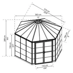 Serre De Jardin Hexagonale En Alu Et Polycarbonate 11,47m² Oasis™ Grey – Canopia -Jardin Serre Boutique serre de jardin hexagonale en alu et polycarbonate 1147m oasis grey canopia 2