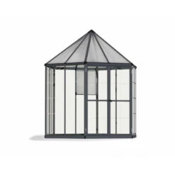 Serre De Jardin Hexagonale En Alu Et Polycarbonate 5,26m² Oasis™ Grey – Canopia -Jardin Serre Boutique serre de jardin hexagonale en alu et polycarbonate 526m oasis grey canopia 2