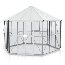 Serre De Jardin Hexagonale Galaxis 9m² En Aluminium Anodisé Et Vitrage Combiné - Vitavia -Jardin Serre Boutique serre de jardin hexagonale galaxis 9m en aluminium anodise et vitrage combine vitavia 1