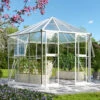 Serre De Jardin Hexagonale Galaxis 9m² En Aluminium Blanc Et Vitrage Combiné - Vitavia -Jardin Serre Boutique serre de jardin hexagonale galaxis 9m en aluminium blanc et vitrage combine vitavia