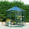 Serre De Jardin Hexagonale Hera 4,5m² En Aluminium émeraude Et Vitrage Combiné - Vitavia -Jardin Serre Boutique serre de jardin hexagonale hera 45m en aluminium emeraude et vitrage combine vitavia