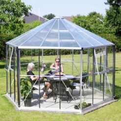 Serre De Jardin Hexagonale Hera 9m² En Aluminium Anodisé Et Vitrage Combiné - Vitavia -Jardin Serre Boutique serre de jardin hexagonale hera 9m en aluminium anodise et vitrage combine vitavia 2