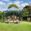 Serre De Jardin Hexagonale Hera 9m² En Aluminium émeraude Et Vitrage Combiné - Vitavia -Jardin Serre Boutique serre de jardin hexagonale hera 9m en aluminium emeraude et vitrage combine vitavia