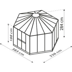 Serre De Jardin Hexagonale Hera 9m² En Aluminium émeraude Et Vitrage Combiné - Vitavia -Jardin Serre Boutique serre de jardin hexagonale hera 9m en aluminium emeraude et vitrage combine vitavia 4