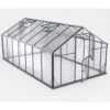 Serre De Jardin Hybrid 14,5m² Anthracite En Verre Trempé Et Polycarbonate Sanus UP! XL15 – Gampre -Jardin Serre Boutique serre de jardin hybrid 145m anthracite en verre trempe et polycarbonate sanus up xl15 gampre
