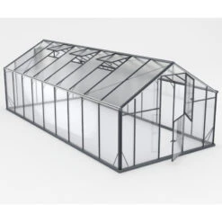 Serre De Jardin Hybrid 18,6m² Anthracite En Verre Trempé Et Polycarbonate Sanus UP! XL18 – Gampre