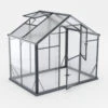 Serre De Jardin Hybrid 3,3m² Anthracite En Verre Trempé Et Polycarbonate Sanus UP! L3 - Gampre -Jardin Serre Boutique serre de jardin hybrid 33m anthracite en verre trempe et polycarbonate sanus up l3 gampre