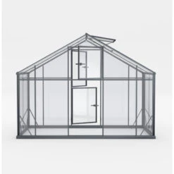 Serre De Jardin Hybrid 4,35m² Anthracite En Verre Trempé Et Polycarbonate Sanus UP! XL4 – Gampre -Jardin Serre Boutique serre de jardin hybrid 435m anthracite en verre trempe et polycarbonate sanus up xl4 gampre 1