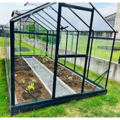 Serre De Jardin Hybrid 9,8m² En Anthracite Verre Trempé Et Polycarbonate Sanus L10 - Gampre -Jardin Serre Boutique serre de jardin hybrid 98m en anthracite verre trempe et polycarbonate sanus l10 gampre 10