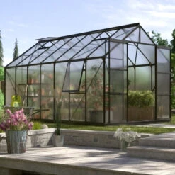 Serre De Jardin Jupiter 11,5m² En Alu Noir Et Polycarbonate 4mm - Vitavia -Jardin Serre Boutique serre de jardin jupiter 115m en alu noir et polycarbonate 4mm vitavia 1