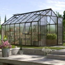 Serre De Jardin Jupiter 11,5m² En Alu Noir Et Polycarbonate 6mm - Vitavia -Jardin Serre Boutique serre de jardin jupiter 115m en alu noir et polycarbonate 6mm vitavia 1