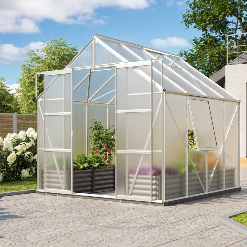 Serre De Jardin Jupiter 6,7m² En Alu Anodisé Et Polycarbonate 6mm - Vitavia 3 Serre De Jardin Jupiter 6,7m² En Alu Anodisé Et Polycarbonate 6mm - Vitavia