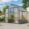Serre De Jardin Jupiter 6,7m² En Alu émeraude Et Polycarbonate 4mm - Vitavia -Jardin Serre Boutique serre de jardin jupiter 67m en alu emeraude et polycarbonate 4mm vitavia