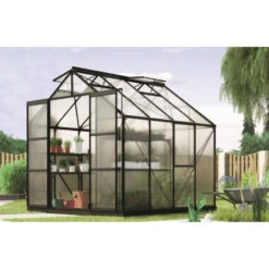Serre De Jardin Jupiter 6,7m² En Alu Noir Et Polycarbonate 6mm - Vitavia -Jardin Serre Boutique serre de jardin jupiter 67m en alu noir et polycarbonate 6mm vitavia 1