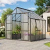Serre De Jardin Jupiter 6,7m² En Alu Noir Et Polycarbonate 6mm - Vitavia