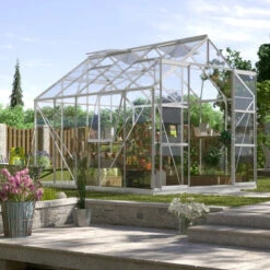 Serre De Jardin Jupiter 8,3m² En Alu Anodisé Et Verre De Sécurité 3mm - Vitavia -Jardin Serre Boutique serre de jardin jupiter 83m en alu anodise et verre de securite 3mm vitavia 1