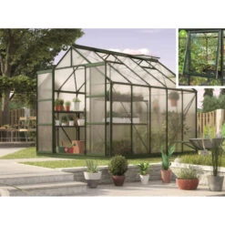 Serre De Jardin Jupiter 8,3m² En Alu émeraude Et Polycarbonate 4mm - Vitavia -Jardin Serre Boutique serre de jardin jupiter 83m en alu emeraude et polycarbonate 4mm vitavia 1