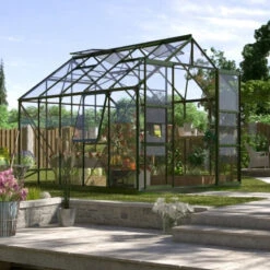 Serre De Jardin Jupiter 8,3m² En Alu émeraude Et Verre De Sécurité 3mm - Vitavia -Jardin Serre Boutique serre de jardin jupiter 83m en alu emeraude et verre de securite 3mm vitavia 1