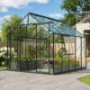 Serre De Jardin Jupiter 8,3m² En Alu émeraude Et Verre De Sécurité 3mm - Vitavia -Jardin Serre Boutique serre de jardin jupiter 83m en alu emeraude et verre de securite 3mm vitavia
