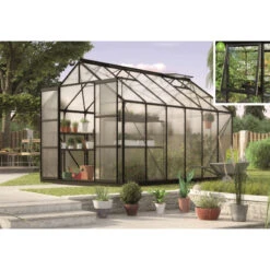 Serre De Jardin Jupiter 9,9m² En Alu Noir Et Polycarbonate 4mm - Vitavia 6 Serre De Jardin Jupiter 9,9m² En Alu Noir Et Polycarbonate 4mm - Vitavia -Jardin Serre Boutique serre de jardin jupiter 99m en alu noir et polycarbonate 4mm vitavia 1