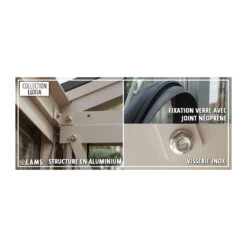 Serre De Jardin LUXIA 14,30m² En Aluminium Naturel Et Verre Trempé 4mm + Embase Incluse - Lams -Jardin Serre Boutique serre de jardin luxia 1430m en aluminium naturel et verre trempe 4mm embase incluse lams 14