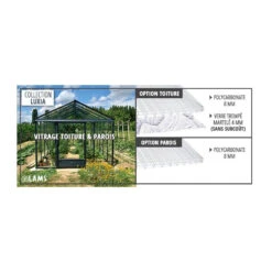 Serre De Jardin LUXIA 5,60m² En Aluminium Naturel Et Verre Trempé 4mm + Embase Incluse - Lams -Jardin Serre Boutique serre de jardin luxia 560m en aluminium naturel et verre trempe 4mm embase incluse lams 8