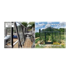 Serre De Jardin LUXIA 5,60m² En Aluminium Naturel Et Verre Trempé 4mm + Embase Incluse - Lams -Jardin Serre Boutique serre de jardin luxia 560m en aluminium naturel et verre trempe 4mm embase incluse lams 9