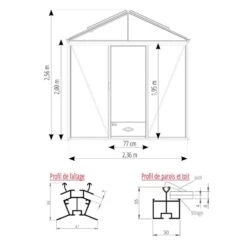 Serre De Jardin LUXIA 8,97m² En Aluminium Naturel Et Verre Trempé 4mm + Embase Incluse - Lams -Jardin Serre Boutique serre de jardin luxia 897m en aluminium naturel et verre trempe 4mm embase incluse lams 2