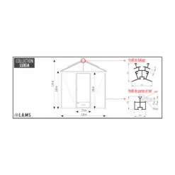 Serre De Jardin LUXIA 8,97m² En Aluminium Naturel Et Verre Trempé 4mm + Embase Incluse - Lams -Jardin Serre Boutique serre de jardin luxia 897m en aluminium naturel et verre trempe 4mm embase incluse lams 3